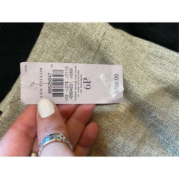 Ann Taylor NWT The High Waist Seamed Linen Pencil Skirt Beige, Sz 6P, MP $108 - Picture 5 of 12